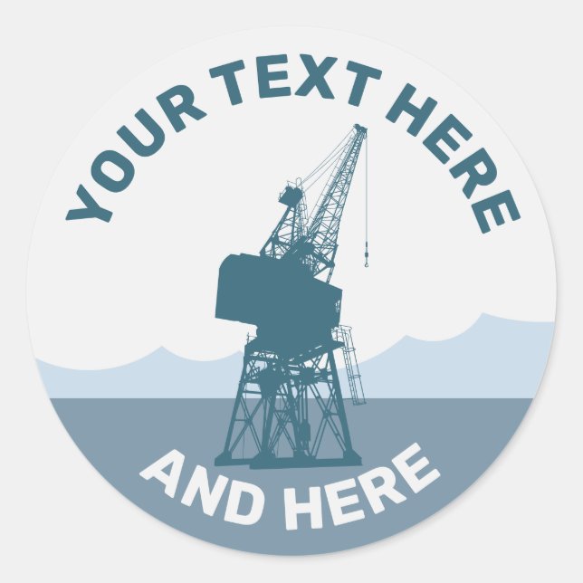 Dockyard Crane Runder Aufkleber (Vorderseite)