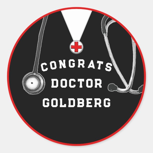 Doctor Abschluss Gift Runder Aufkleber (Vorderseite)