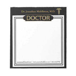 Doctor - Black and Gold Notepad Notizblock