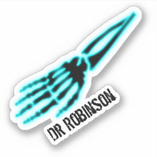 Doctor Blue Xray Skeleton Handknochen Aufkleber