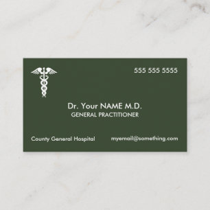 Doctor Caduceus Green Visitenkarte