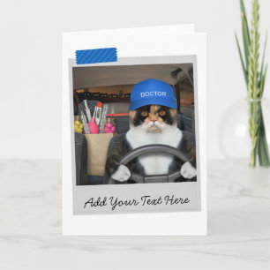 Doctor Calico Cat Funny Card Karte