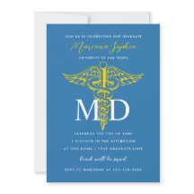 Doctor Doctor of Medicine Abschluss Blue and Gold