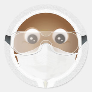 Doctor Emoji   Afrikanisch Runder Aufkleber