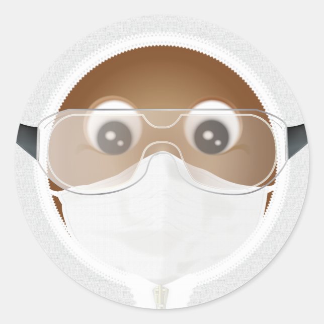 Doctor Emoji | Afrikanisch Runder Aufkleber (Vorderseite)