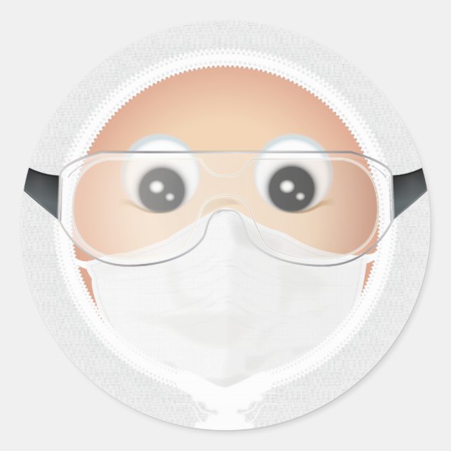 Doctor Emoji Runder Aufkleber (Vorderseite)