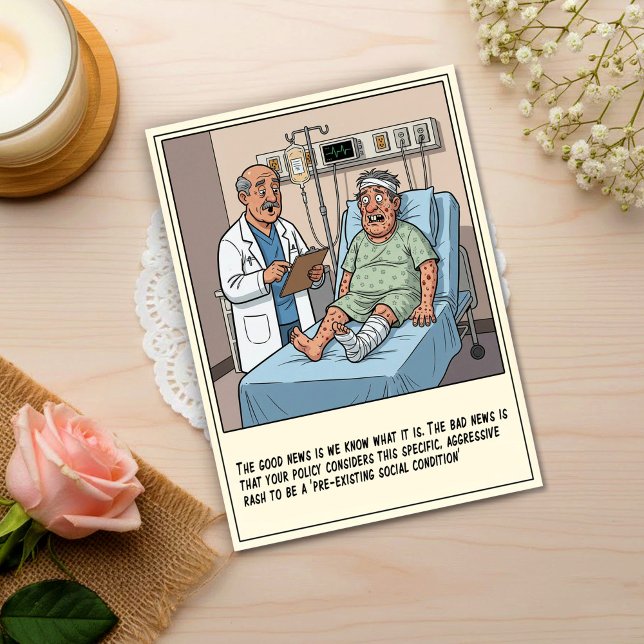 Doctor Examines Male Patient With Rash Get Well Postkarte (Von Creator hochgeladen)