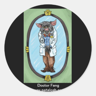 Doctor Fang Runder Aufkleber