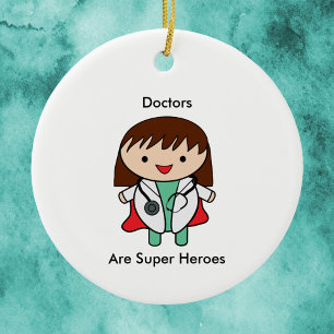 Doctor Female Super Hero Funny Keramik Ornament