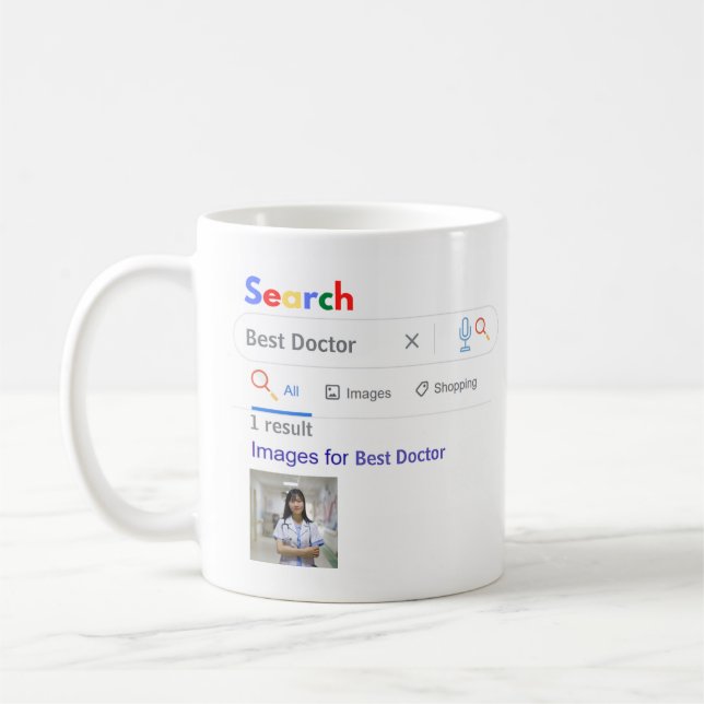 DOCTOR FOTO GIft FUNNY World's BEST SUARCH Motor Kaffeetasse (Links)