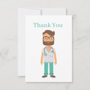 Doctor fügt Text hinzu Dankeskarte