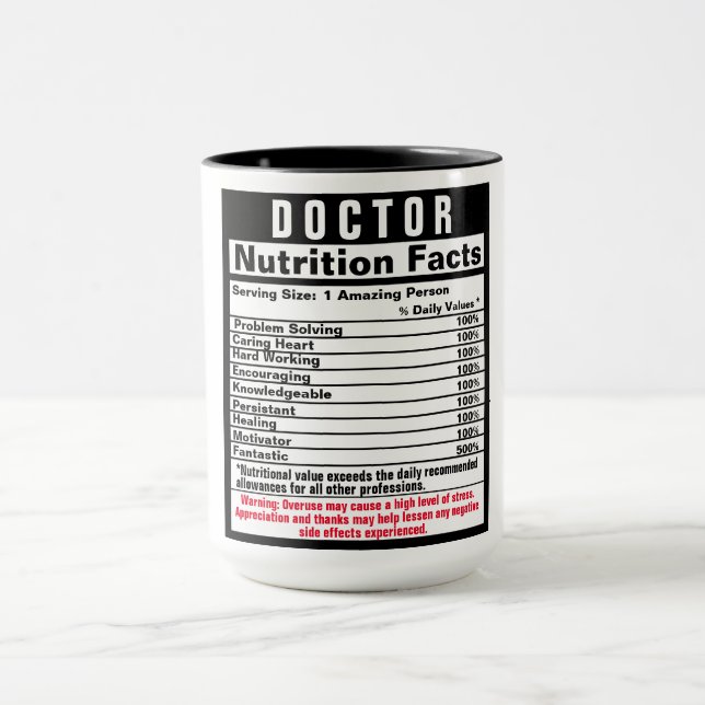 Doctor Funny Nutrional Facts Tasse (Zentrum)