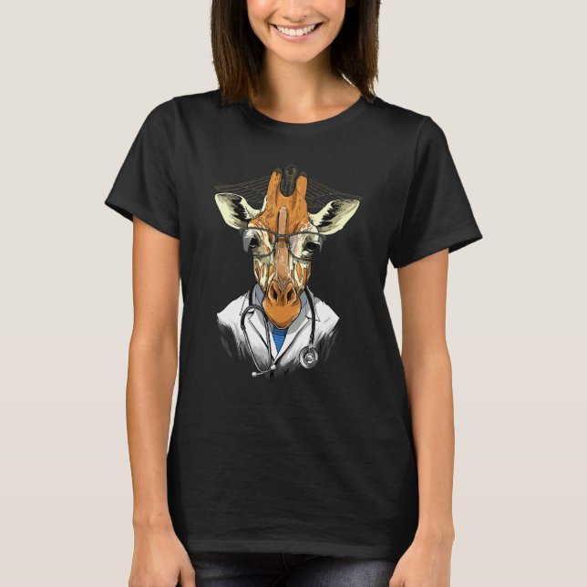 Doctor Giraffe Surgeon Physician Dr MD Wild Africa T-Shirt (Vorderseite)