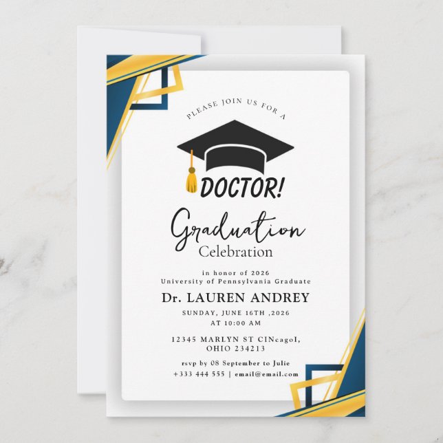 Doctor Graduation Party Invitation Einladung (Vorderseite)