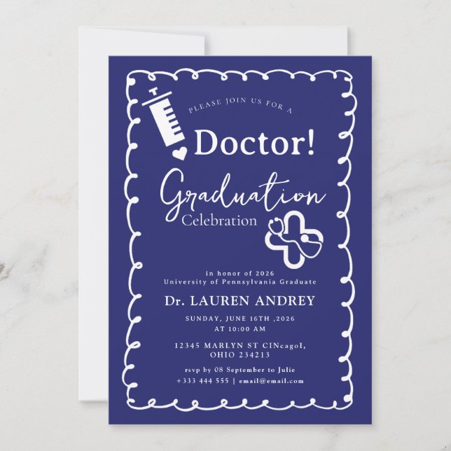 Doctor Graduation Party Invitation Einladung (Vorderseite)