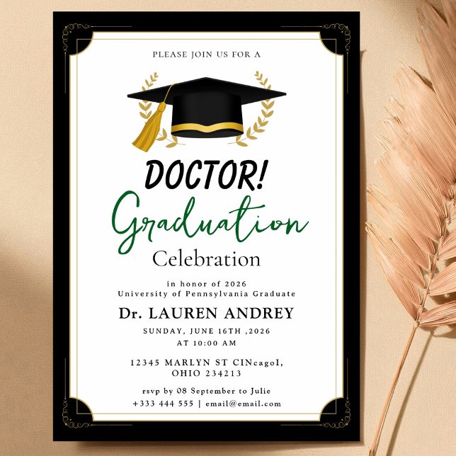 Doctor Graduation Party Invitation Einladung (Von Creator hochgeladen)