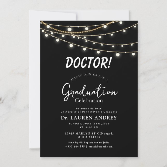 Doctor Graduation Party Invitation Einladung (Vorderseite)