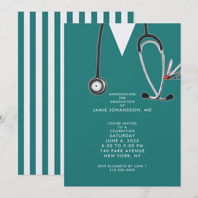 Doctor Graduation Party Invitations Einladung (Vorne/Hinten)