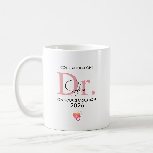 Doctor Graduation Personalized Name Class 2026 Kaffeetasse (Links)