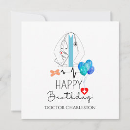 Doctor Happy Birthday White Coat Personalisiert Fl Karte