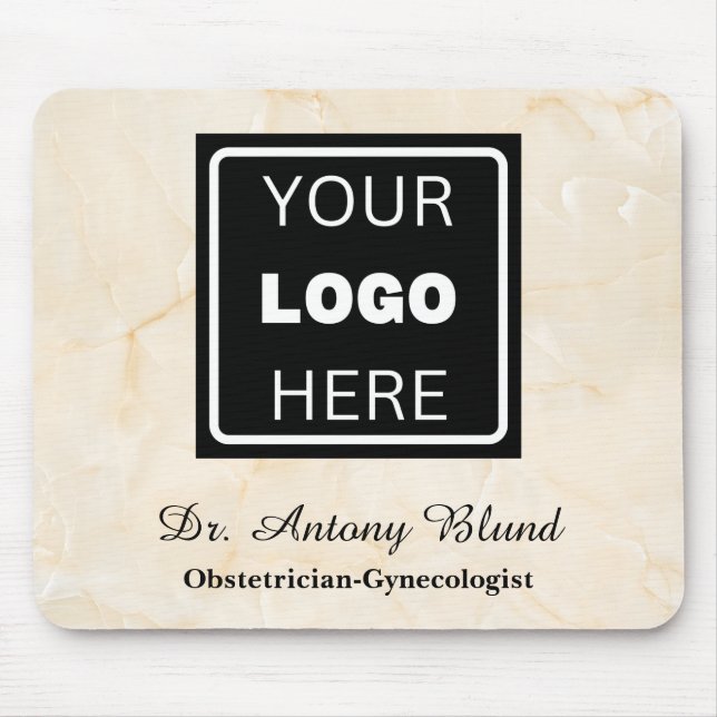 Doctor Hospital Clinic Logo Marfil Marble Maus Pa Mousepad (Vorne)