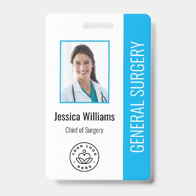 Doctor Hospital Medical Employee Foto ID Blue Ausweis (Vorderseite)