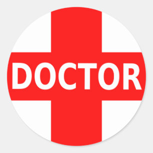 Doctor-Logo Runder Aufkleber