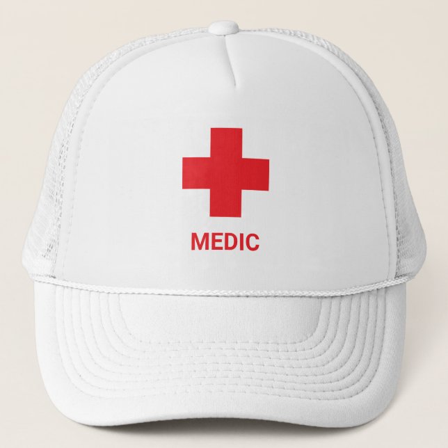 Doctor MEDIC & First Aid, Cross, Ambulance,  Truckerkappe (Vorderseite)