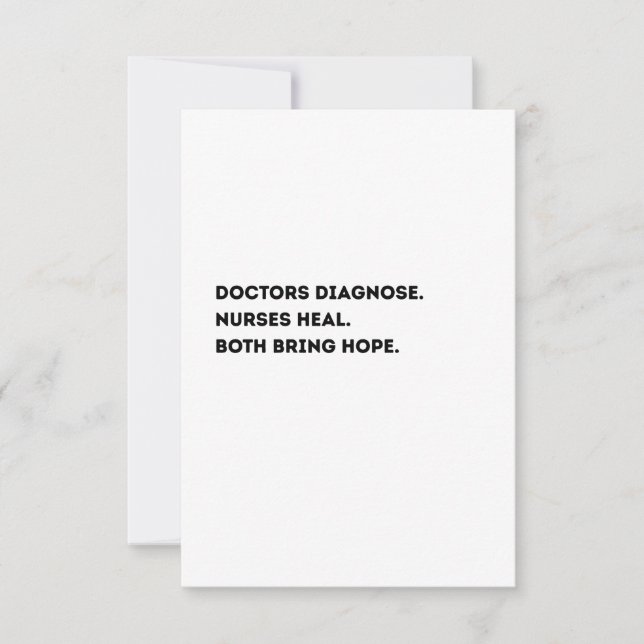 Doctor & Nurse Definition Card – Heartfelt  Dankeskarte (Vorderseite)