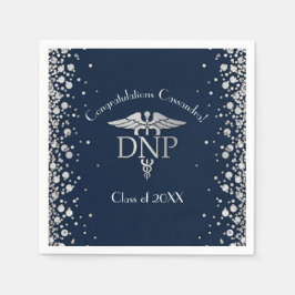 Doctor Nursing Practice Graduation NavyBlue Silver Serviette