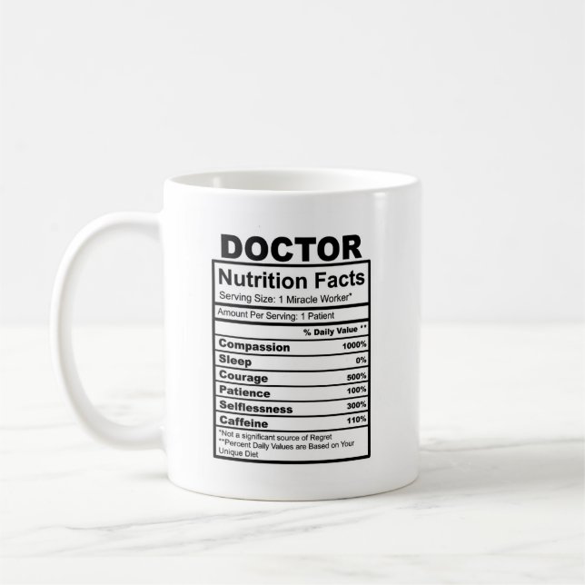 Doctor Nutritional Fact Tasse Funny Mug (Links)