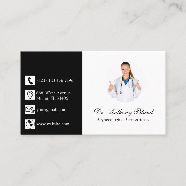 Doctor Obstetrician-Gynecologin OBGYN elegant Visitenkarte (Vorderseite)