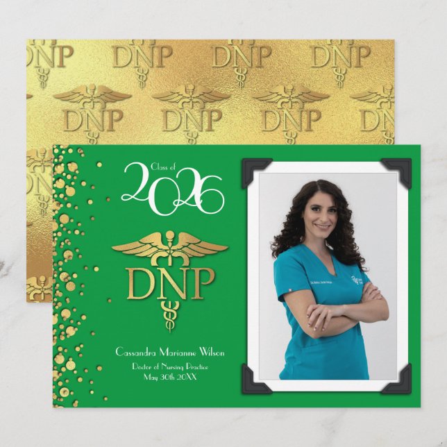 Doctor of Nursing Practice Graduation Announcement Einladung (Vorne/Hinten)