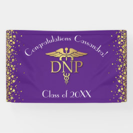 Doctor of Nursing Practice Graduation Purple Gold Banner