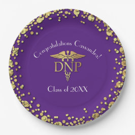 Doctor of Nursing Practice Graduation Purple Gold Pappteller