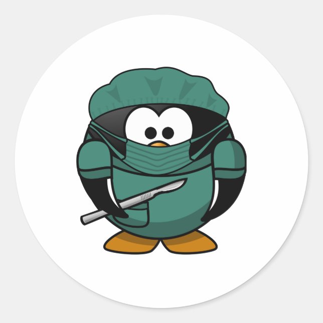 Doctor Penguin Runder Aufkleber (Vorderseite)
