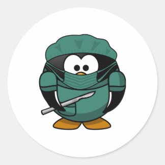 Doctor Penguin Runder Aufkleber