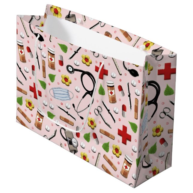 Doctor Pink Große Geschenktüte (Vorderseite Schrägansicht)