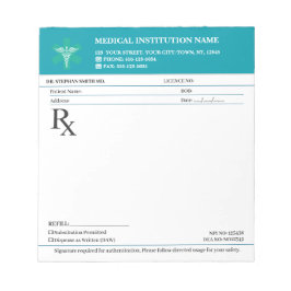 Doctor Prescription Medical RX Pad – Medical Teal Notizblock