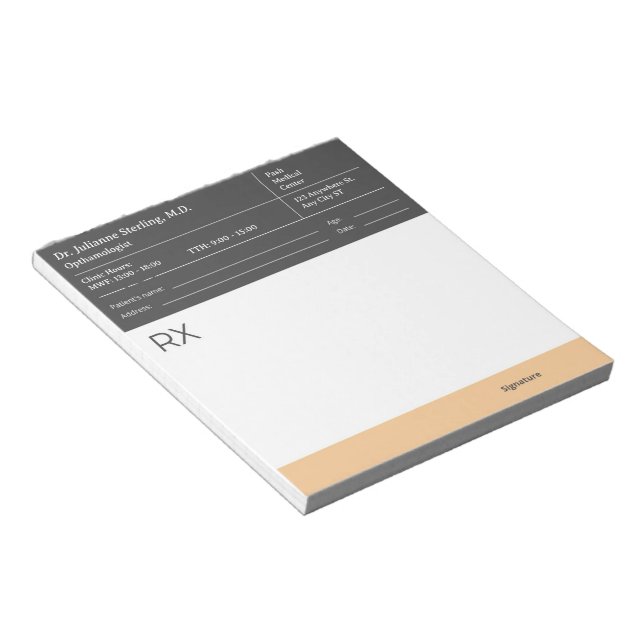 Doctor Prescription Notepad – Editable Doctor RX Notizblock (angewinkelt)