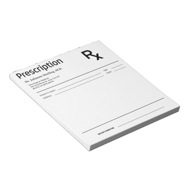 Doctor Prescription Notepad – Editable Doctor RX Notizblock (angewinkelt)