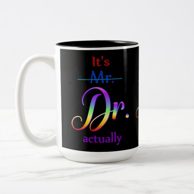 Doctor Rainbow Script Zweifarbige Tasse (Links)