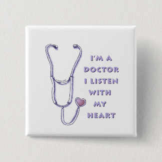 Doctor Stethoscope custom name Pin Button
