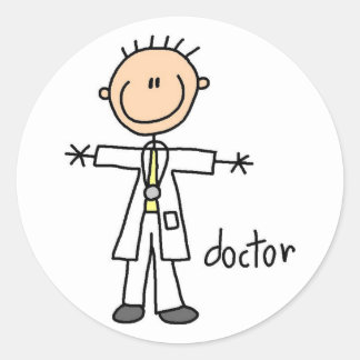 Doctor-Strichmännchen-Aufkleber Runder Aufkleber