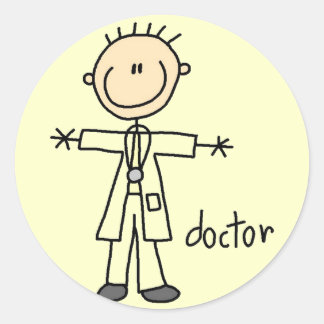 Doctor Strichmännchen Runder Aufkleber