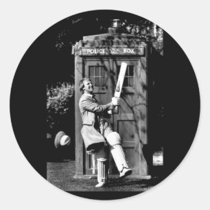Doctor Who Peter Davison Cricket Tardis 1981 Tank  Runder Aufkleber