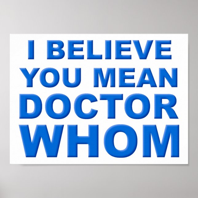 Doctor Whom Funny Poster (Vorne)