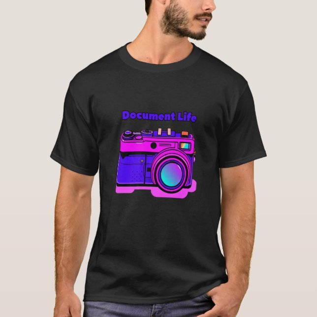 Document Life Camera Photography Retro Vintage T-Shirt (Vorderseite)