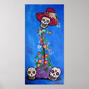DOD SKULLS-BLUME POSTER