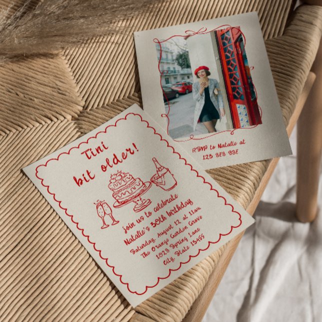 Doddle Champagne Foto Geburtstagsparty Einladung (Von Creator hochgeladen)